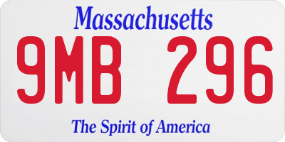 MA license plate 9MB296