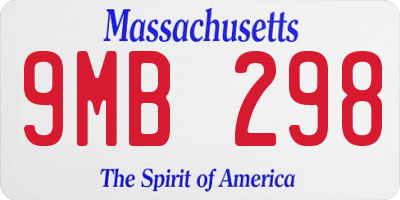 MA license plate 9MB298