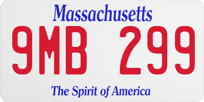 MA license plate 9MB299