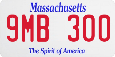 MA license plate 9MB300