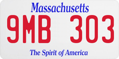 MA license plate 9MB303