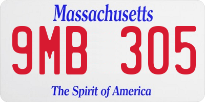 MA license plate 9MB305