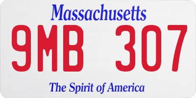 MA license plate 9MB307