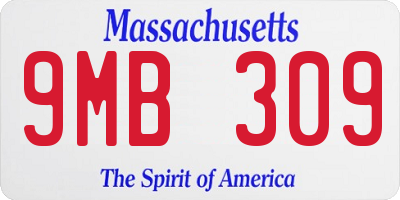 MA license plate 9MB309