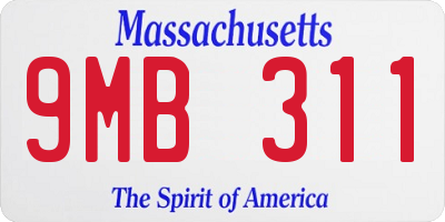 MA license plate 9MB311