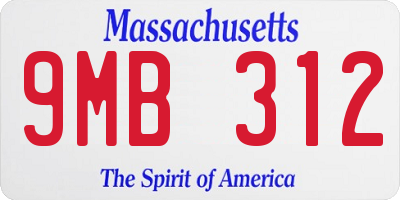 MA license plate 9MB312