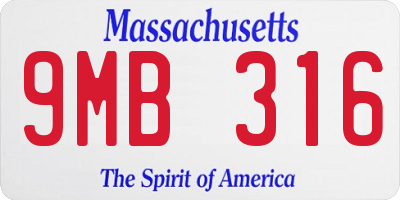 MA license plate 9MB316