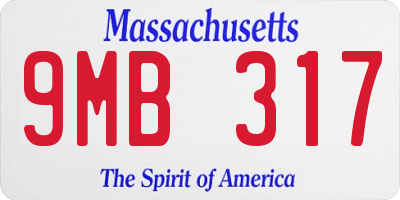 MA license plate 9MB317