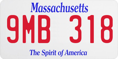 MA license plate 9MB318