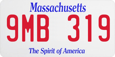MA license plate 9MB319