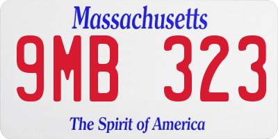 MA license plate 9MB323