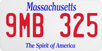 MA license plate 9MB325