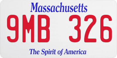 MA license plate 9MB326