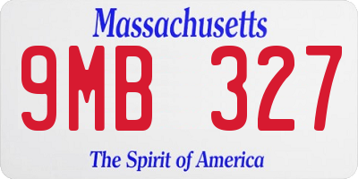 MA license plate 9MB327
