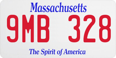 MA license plate 9MB328