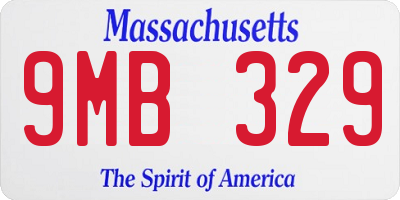 MA license plate 9MB329