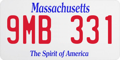 MA license plate 9MB331