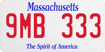 MA license plate 9MB333