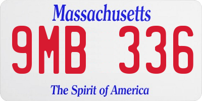 MA license plate 9MB336