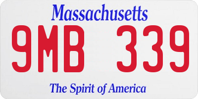MA license plate 9MB339