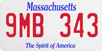 MA license plate 9MB343