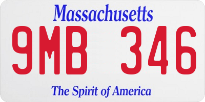MA license plate 9MB346