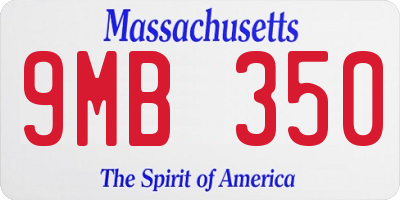 MA license plate 9MB350