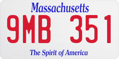 MA license plate 9MB351