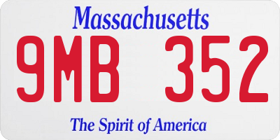 MA license plate 9MB352