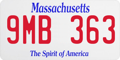 MA license plate 9MB363