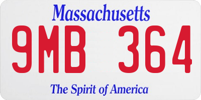 MA license plate 9MB364