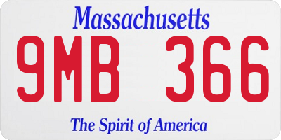 MA license plate 9MB366
