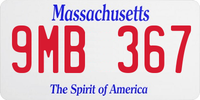 MA license plate 9MB367