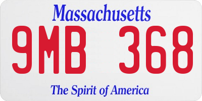 MA license plate 9MB368