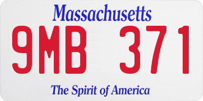 MA license plate 9MB371