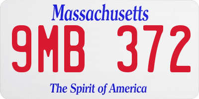 MA license plate 9MB372