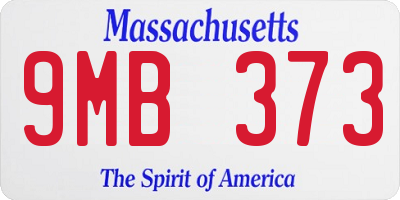 MA license plate 9MB373