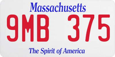 MA license plate 9MB375