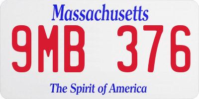 MA license plate 9MB376