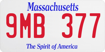 MA license plate 9MB377