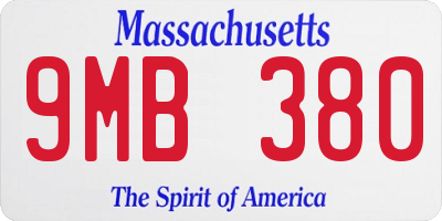 MA license plate 9MB380