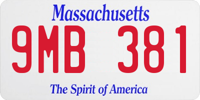 MA license plate 9MB381