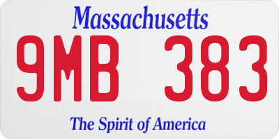 MA license plate 9MB383