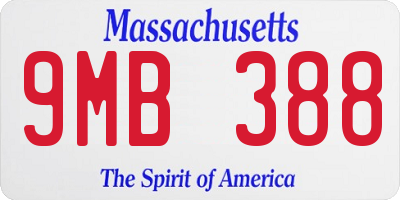 MA license plate 9MB388