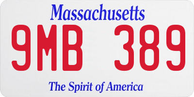 MA license plate 9MB389