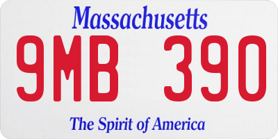 MA license plate 9MB390