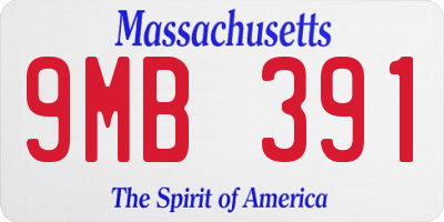 MA license plate 9MB391