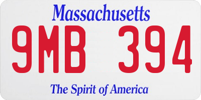 MA license plate 9MB394