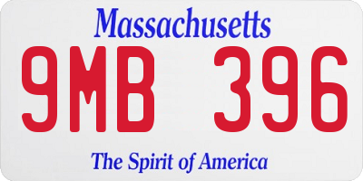 MA license plate 9MB396
