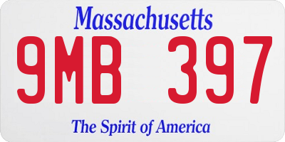 MA license plate 9MB397